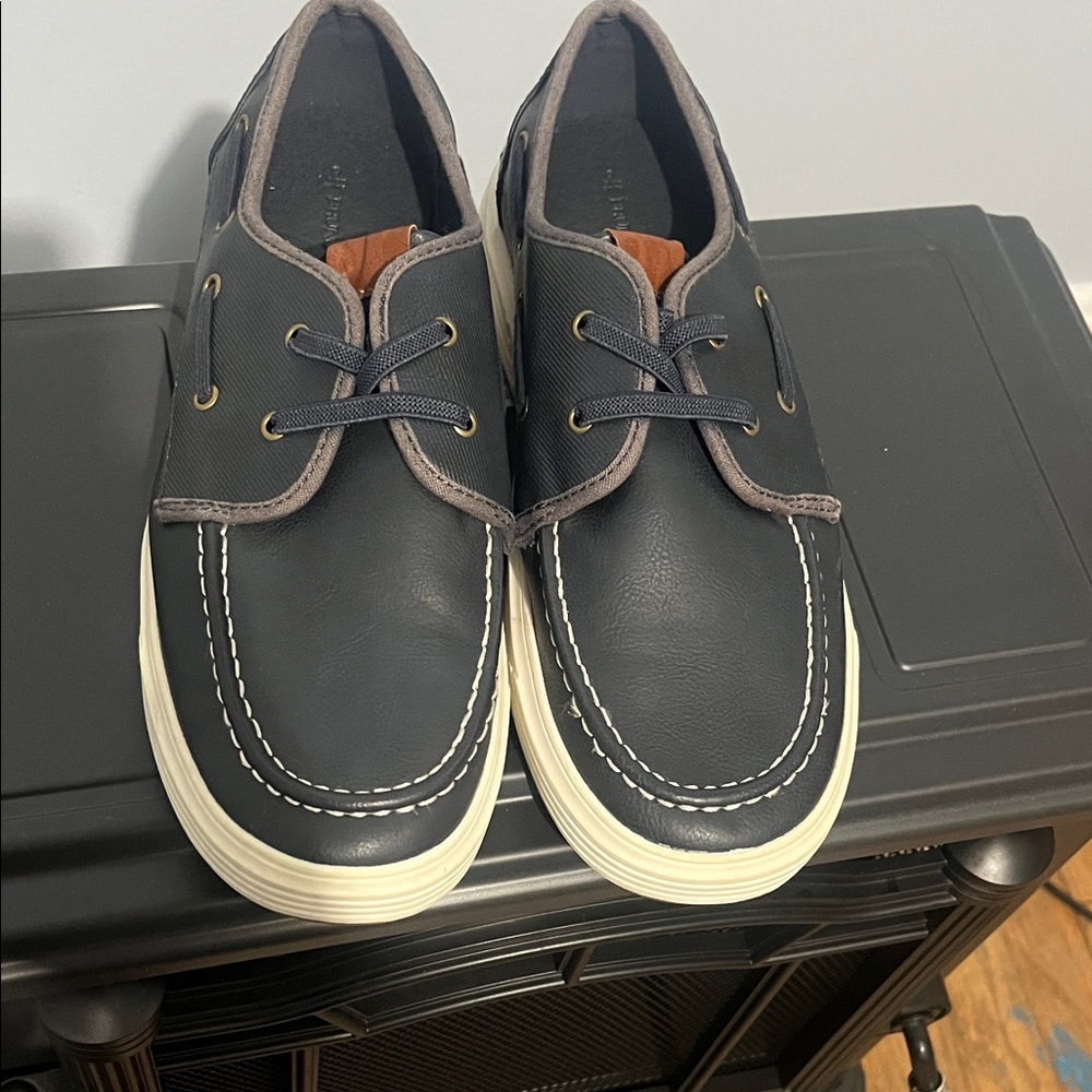 Classic Navy Boat Shoes with Cream Sole